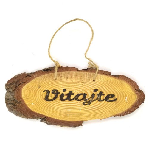 Drev. záves vitajte 12*26cm