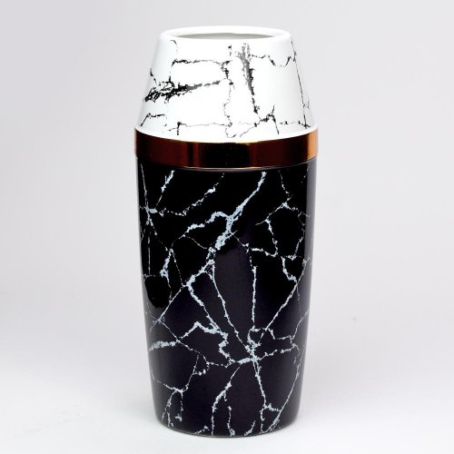 Obal váza mramor bieločierny 30,5x9,5x16cm