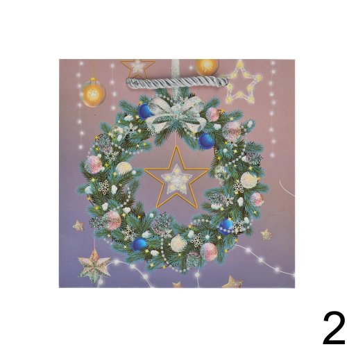 Darčeková taška vianoce gliter 15*14*6cm - Vianočné dekorácie