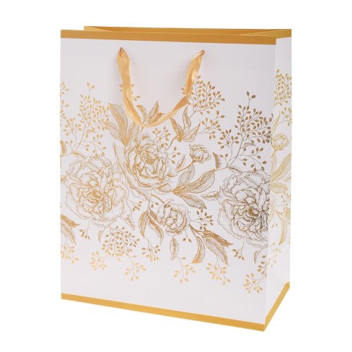 Agb1100105 taška darč. 26,5x33,5x13cm rose peonies - Umelé kvety