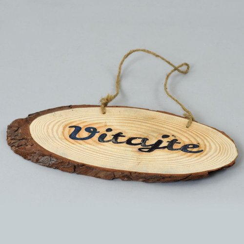 Drev. záves 12*26cm vitajte