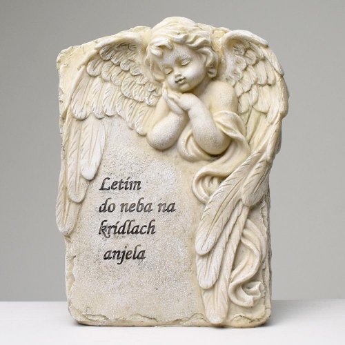 Anjel sivý 20x8,5x26cm polyres - Umelé kvety