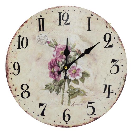 Hodiny nástenné mdf dia 34cm čemerice