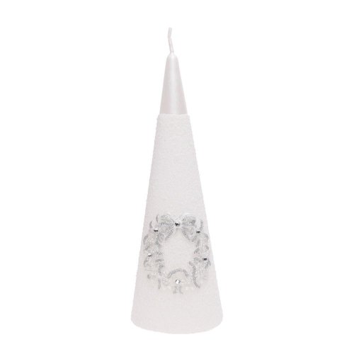 Venček glamour kužeľ7x20 biely