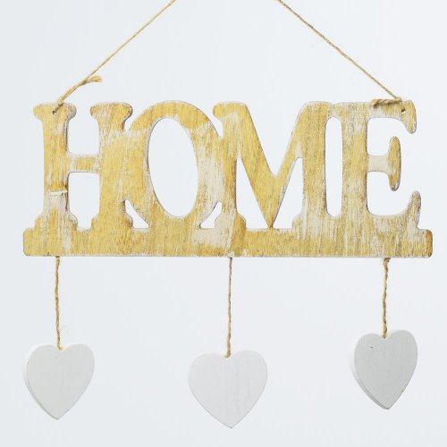 Záves drevo mix home,love biele - Vianočné dekorácie a ozdoby