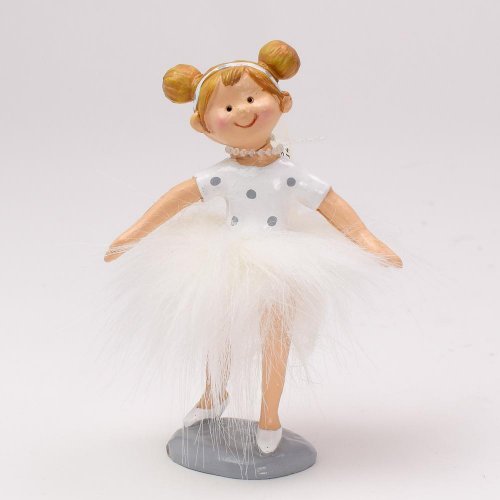 Dievča tancujúce polyresin biele 8,3x3,6x12,1cm