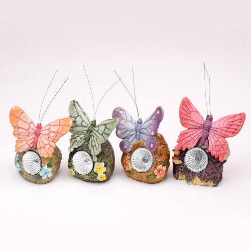 Solár osvetl motýľ mix4 11cm