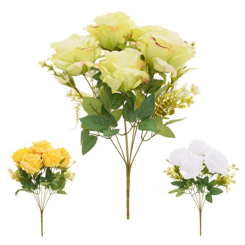 Kytica ruža x7 40cm mix/3 svetlé f