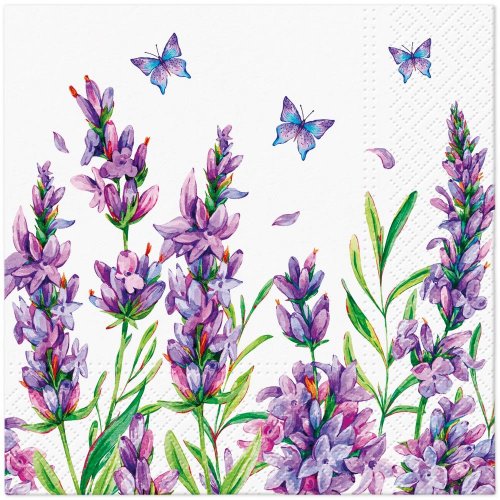 Tl125200 servítky 33x33 cm/20ks/3vrst lavender butterfly