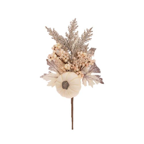 Zápich tekvica, javor.lístie, guličky krémové 35cm