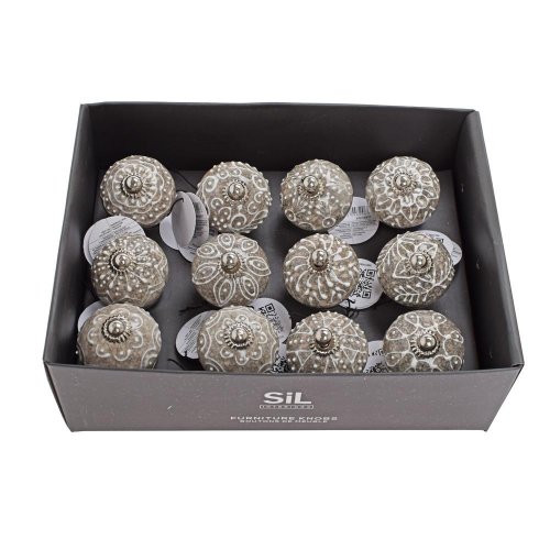 Úchytka na nábyt. rustik 6,5x4cm sivá/biela hh5609p