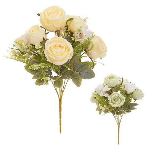 Kytica ruža, drob.zeleň mix/2f 35cm - Umelé kvety