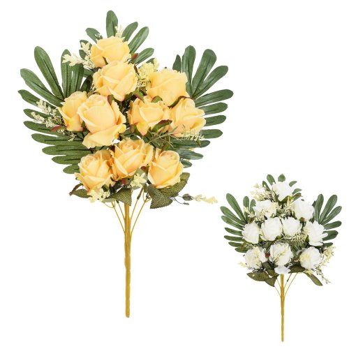 Kytica ruža, zeleň mix/2f 55cm - Umelé kvety