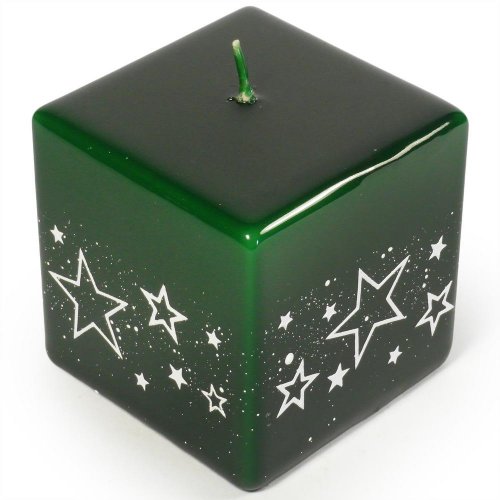 Biele hviezdy kvád.75x75 zelený