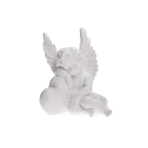 Anjel sediaci srdce biely 7,5*6*9cm