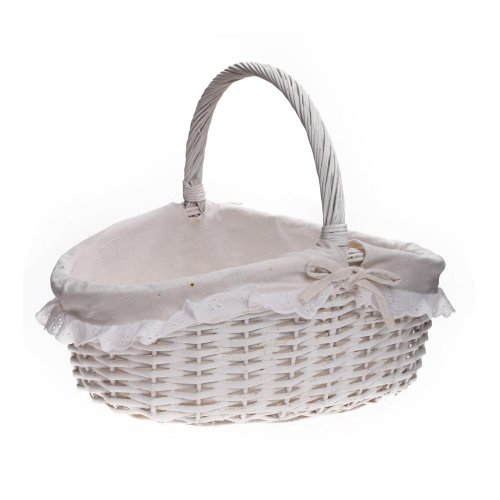 345fl/s prútený košík biely l:41x31x15cm - Vianočné dekorácie
