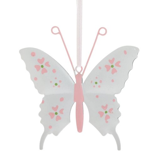 Záves motýl bie/fia plech 10*11cm