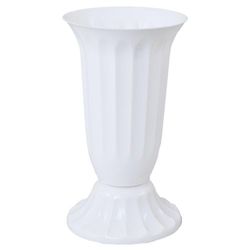 061 váza uh vrúbkovaná 22 biela/22xv46cm/