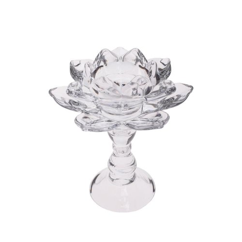 Svietnik sklo 12,3x12,3x14cm /510g - Umelé kvety