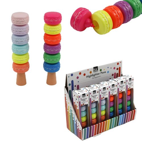 Zvýrazňovače 6ks makrónky