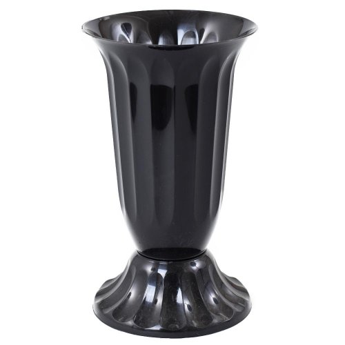 064 váza uh vrúbkovaná 14 čierna /14xv24cm/