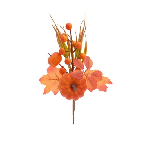 Zápich tekvica, guličky, lístie oranžové 25cm - Lampáše