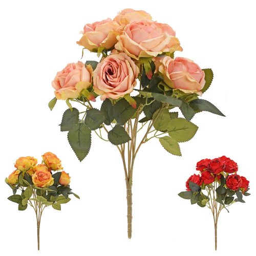 Kytica ruža x9 45cm mix/3f