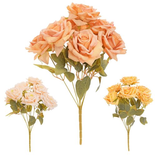 Kytica ruža x7 43cm mix svetlé 3f - Umelé kvety