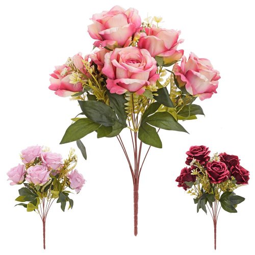 Kytica ruža x9 45cm ružové mix/3f