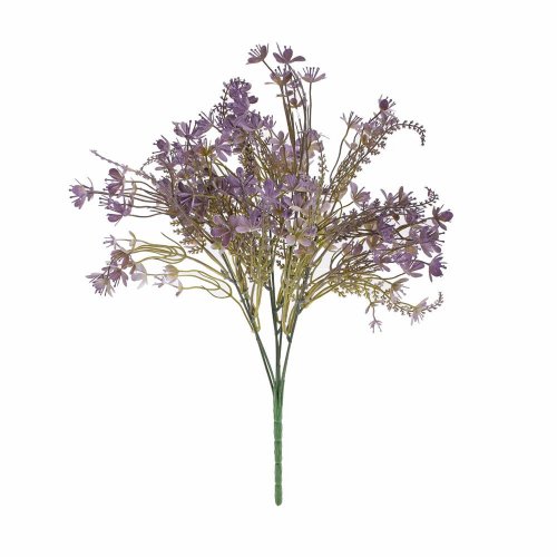 Zápich zeleň fialové kvety 38cm