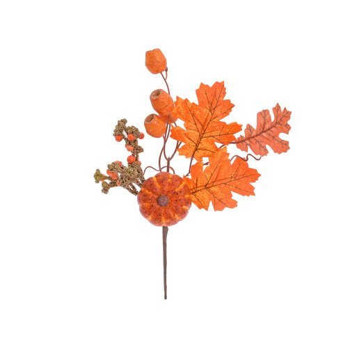 Zápich tekvica, lístie, bobulky oranžové 29cm - Lampáše