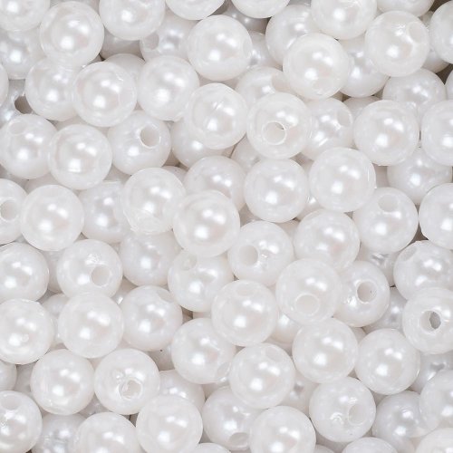 Korálky biela/perla 8mm