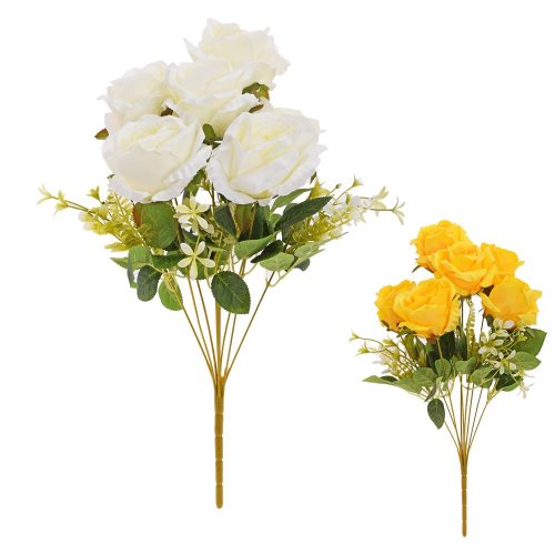 Kytica ruža x9 48cm mix svetlé 2f