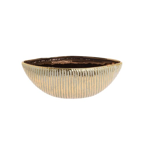 Loďka pásik zla-zel 28*12*10cm - Umelé kvety