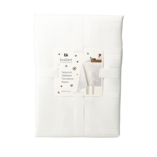 Obrus damašek biely 100%polyest. 220x150cm cy2601870