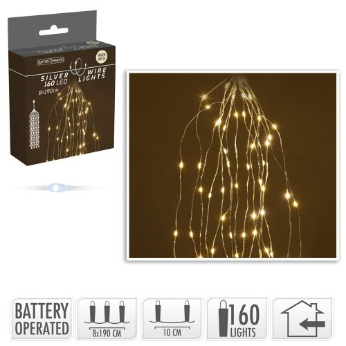Led svetielka 160 /ww/bo/ind/ kaskáda silverwire