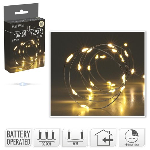 LED svetielka 80 teplá biela/ind timer silverwire