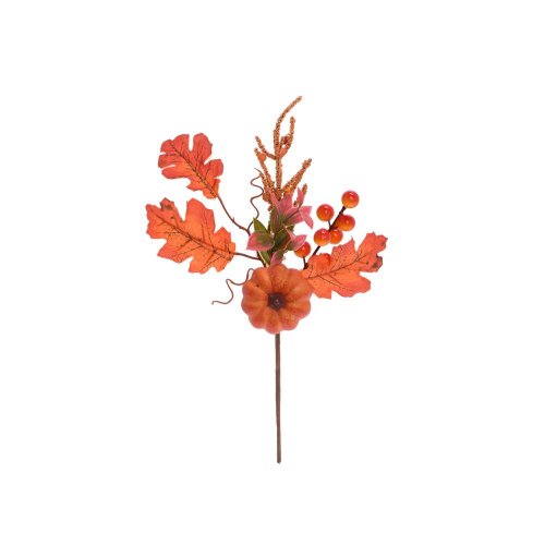 Zápich tekvica, lístie oranžové 31cm - Veľkonočné ozdoby