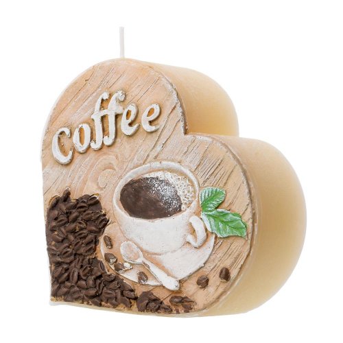 Káva nová srdce krém 10cm - Umelé kvety