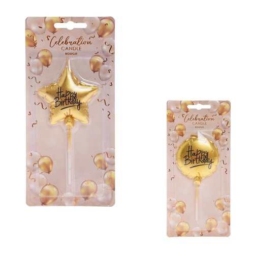 Sviečka zlatá narod. 6,5cm ass2 - Vianočné dekorácie