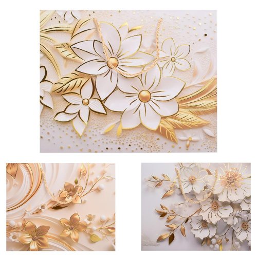 Darčeková taška m 26x32cm kvety - Veľkonočné ozdoby