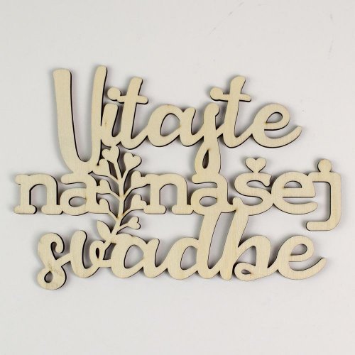 Výrez vitajte svadba drevo s/3 20x13,5x0,5cm