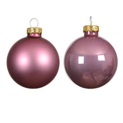 Guľa sklo s/10 lesk/matná vínoružová pr.6cm