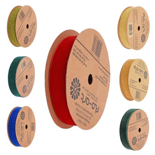 Stuha zamat mix farba 2,5cmx10y