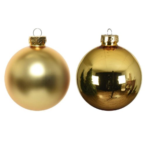 Guľa s/8 sklo lesk/matná zlatá pr.7cm