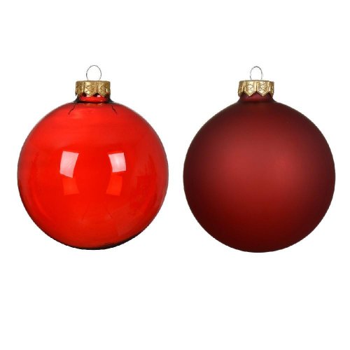 Guľa sklo s/3 lesk/matná červená pr.10cm