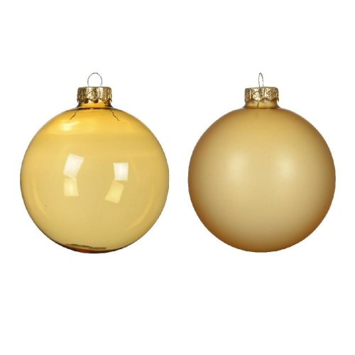 Guľa sklo s/3 lesk/matná zlatá pr.10cm