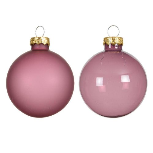 Guľa sklo s/4 lesk/matná vínovoružová pr.8cm