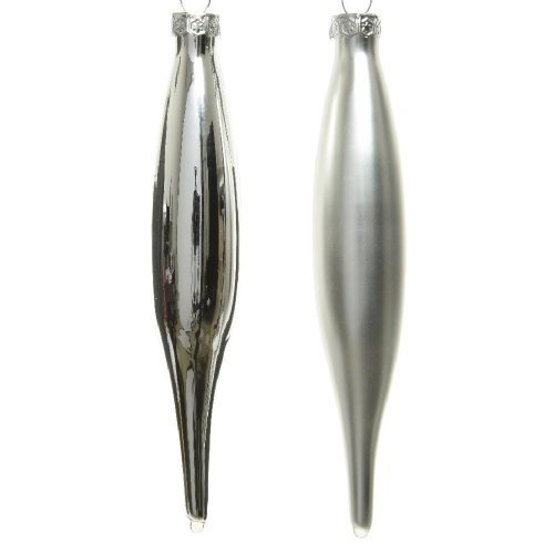 Cencúle strieborné sklo lesklé/matná s/6 pr.3cmx15cm