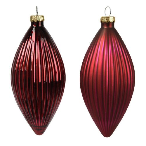 Ornament bordó sklo s/3 pr.6cmx13cm